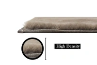 LUXE HOME INTERNATIONAL Rabbit Fur Super Soft Non Slip Mat for Bathroom, Bedroom - 45x75 cm, Taupe