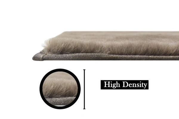 LUXE HOME INTERNATIONAL Rabbit Fur Super Soft Non Slip Mat for Bathroom, Bedroom - 45x75 cm, Taupe