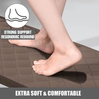 LUXE HOME INTERNATIONAL Anti-Fatigue (45x75 cm) Kitchen Mat – Cushioned Support, Stylish and Durable, Easy to Clean, Non-Slip Bottom – Ideal for Kitchen, Desk, Laundry, Garage - 45x75 cm, Brown