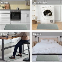 LUXE HOME INTERNATIONAL Anti-Fatigue (45x75 cm) Kitchen Mat – Cushioned Support, Stylish and Durable, Easy to Clean, Non-Slip Bottom – Ideal for Kitchen, Desk, Laundry, Garage - 45x75 cm, Silver