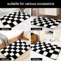 LUXE HOME INTERNATIONAL id's Bath Mat (40x60 cm) Bathroom Mat | Extra Soft and Absorbent Microfiber Bath Rugs, Non-Slip Plush Shaggy Bath Mat, Machine Wash Dry |Bathroom Floor, Door for Room - 40x60 cm, Check