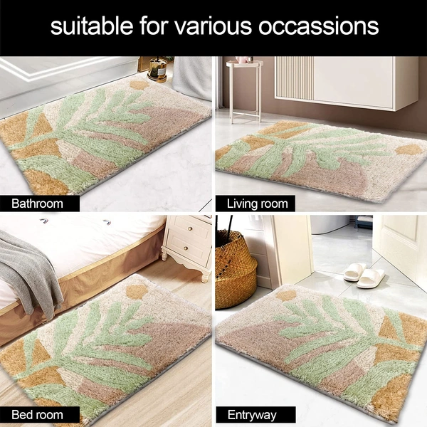 LUXE HOME INTERNATIONAL id's Bath Mat (40x60 cm) Bathroom Mat | Extra Soft and Absorbent Microfiber Bath Rugs, Non-Slip Plush Shaggy Bath Mat, Machine Wash Dry |Bathroom Floor, Door for Room - 40x60 cm, Sun