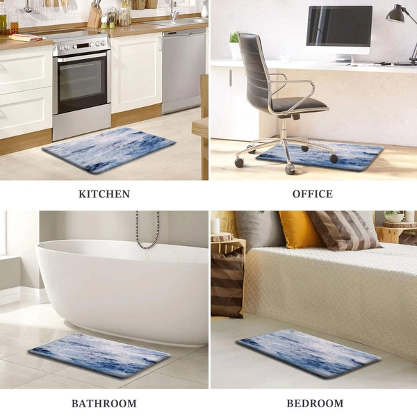 LUXE HOME INTERNATIONAL Cuba PVC Loop Utility Anti-Fatigue Indoor/Outdoor Mats for Home | Cushioned, Non Slip, Washable | Mat for Kitchen, Garage & More - 45x75 cm, Blue