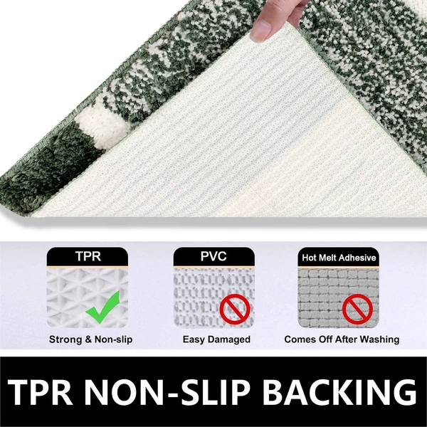 LUXE HOME INTERNATIONAL Riyo Bath Mat, Super Soft Microfibre 1800 Gsm, Non-Slip, Absorbent - Door Mat for Bathroom, Bedroom, Kitchen, Floor - Pack of 1 - 38x58 cm, Seige
