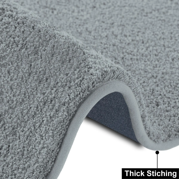 LUXE HOME INTERNATIONAL Ultra Soft Microfiber Area Rug - Non-Slip, Carpet for Living Room, Bedroom, and Home Decor - 6x9 Feet, Silver