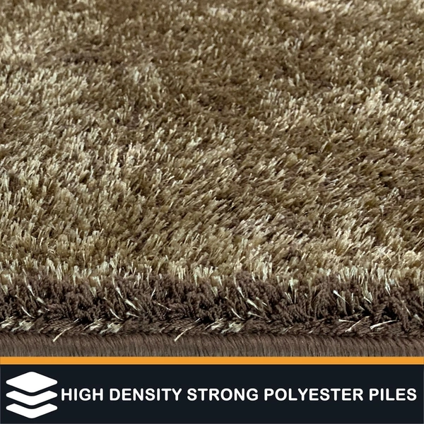 LUXE HOME INTERNATIONAL Ultra Soft Microfiber Area Rug - Non-Slip, Carpet for Living Room, Bedroom, and Home Decor - 3x5 Ft, Beige