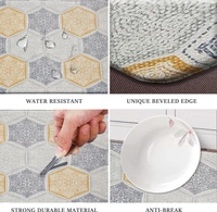 LUXE HOME INTERNATIONAL Anti-Fatigue Kitchen Mat Non-Slip Cushioned Comfort Mat - Geometric Pattern Standing Desk Mat - Waterproof and Easy to Clean for Home and Office - 51x99 cm, Honeycomb