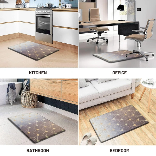LUXE HOME INTERNATIONAL Anti-Fatigue Kitchen Mat Non-Slip Cushioned Comfort Mat - Geometric Pattern Standing Desk Mat - Waterproof and Easy to Clean for Home and Office - 51x99 cm, Gradation