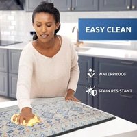 LUXE HOME INTERNATIONAL Anti-Fatigue Kitchen Mat Non-Slip Cushioned Comfort Mat - Geometric Pattern Standing Desk Mat - Waterproof and Easy to Clean for Home and Office - 51x99 cm, Multi
