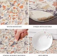 LUXE HOME INTERNATIONAL Anti-Fatigue Kitchen Mat Non-Slip Cushioned Comfort Mat - Geometric Pattern Standing Desk Mat - Waterproof and Easy to Clean for Home and Office - 51x99 cm, Floral