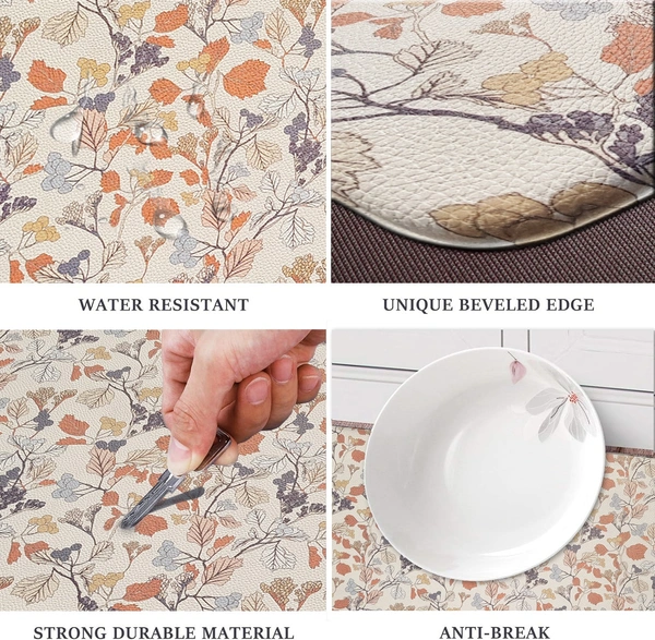 LUXE HOME INTERNATIONAL Anti-Fatigue Kitchen Mat Non-Slip Cushioned Comfort Mat - Geometric Pattern Standing Desk Mat - Waterproof and Easy to Clean for Home and Office - 51x99 cm, Floral