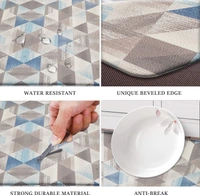LUXE HOME INTERNATIONAL Anti-Fatigue Kitchen Mat Non-Slip Cushioned Comfort Mat - Geometric Pattern Standing Desk Mat - Waterproof and Easy to Clean for Home and Office - 51x99 cm, Geometrical
