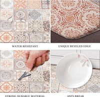 LUXE HOME INTERNATIONAL Anti-Fatigue Kitchen Mat Non-Slip Cushioned Comfort Mat - Geometric Pattern Standing Desk Mat - Waterproof and Easy to Clean for Home and Office - 51x99 cm, Patches