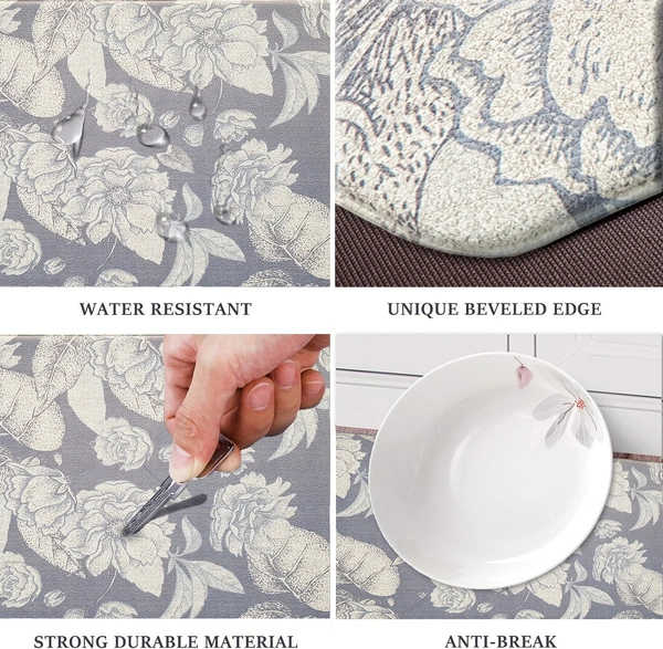 LUXE HOME INTERNATIONAL Anti-Fatigue Kitchen Mat Non-Slip Cushioned Comfort Mat - Geometric Pattern Standing Desk Mat - Waterproof and Easy to Clean for Home and Office - 51x99 cm, Digital