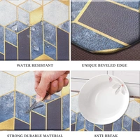 LUXE HOME INTERNATIONAL Anti-Fatigue Kitchen Mat Non-Slip Cushioned Comfort Mat - Geometric Pattern Standing Desk Mat - Waterproof and Easy to Clean for Home and Office - 51x99 cm, Cules