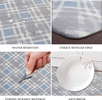 LUXE HOME INTERNATIONAL Anti-Fatigue Kitchen Mat Non-Slip Cushioned Comfort Mat - Geometric Pattern Standing Desk Mat - Waterproof and Easy to Clean for Home and Office - 51x99 cm, Check