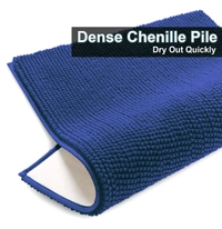 LUXE HOME INTERNATIONAL Luxe Home Chenille Bathmat ( 37x56 cm ) Bathroom mat - Navy Blue I Soft, Non Slip, Washable | Bath Mat for Home or Bedroom Floor Mat - 37x56 cm, Navy Blue