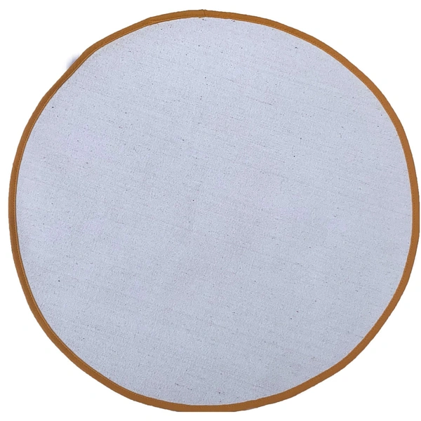 LUXE HOME INTERNATIONAL Bath mat Soft Cotton Round Rug for Bathroom, Bedroom, Living Room - 2x2 ft, Yellow