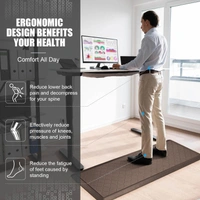LUXE HOME INTERNATIONAL Anti-Fatigue (45x75 cm) Kitchen Mat – Cushioned Support, Stylish and Durable, Easy to Clean, Non-Slip Bottom – Ideal for Kitchen, Desk, Laundry, Garage - 45x75 cm, Brown