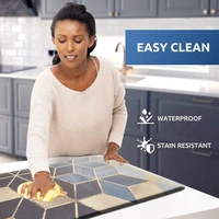 LUXE HOME INTERNATIONAL Anti-Fatigue Kitchen Mat Non-Slip Cushioned Comfort Mat - Geometric Pattern Standing Desk Mat - Waterproof and Easy to Clean for Home and Office - 45x75 cm, Diamond