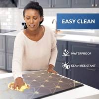 LUXE HOME INTERNATIONAL Anti-Fatigue Kitchen Mat Non-Slip Cushioned Comfort Mat - Geometric Pattern Standing Desk Mat - Waterproof and Easy to Clean for Home and Office - 45x75 cm, Gradation