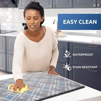 LUXE HOME INTERNATIONAL Anti-Fatigue Kitchen Mat Non-Slip Cushioned Comfort Mat - Geometric Pattern Standing Desk Mat - Waterproof and Easy to Clean for Home and Office - 45x75 cm, Check