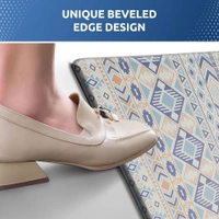 LUXE HOME INTERNATIONAL Anti-Fatigue Kitchen Mat Non-Slip Cushioned Comfort Mat - Geometric Pattern Standing Desk Mat - Waterproof and Easy to Clean for Home and Office - 51x99 cm, Multi