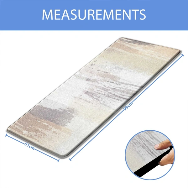 LUXE HOME INTERNATIONAL Anti-Fatigue Kitchen Mat Non-Slip Cushioned Comfort Mat - Geometric Pattern Standing Desk Mat - Waterproof and Easy to Clean for Home and Office - 51x99 cm, Abstract