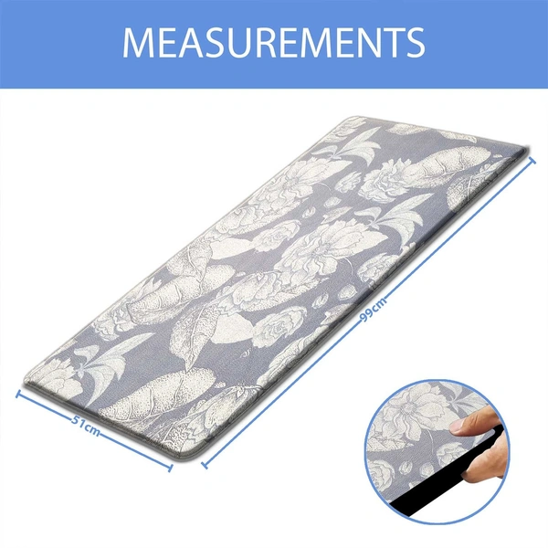 LUXE HOME INTERNATIONAL Anti-Fatigue Kitchen Mat Non-Slip Cushioned Comfort Mat - Geometric Pattern Standing Desk Mat - Waterproof and Easy to Clean for Home and Office - 51x99 cm, Digital