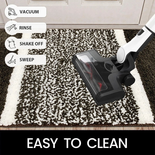 LUXE HOME INTERNATIONAL Riyo Bath Mat, Super Soft Microfibre 1800 Gsm, Non-Slip, Absorbent - Door Mat for Bathroom, Bedroom, Kitchen, Floor - Pack of 1 - 38x58 cm, Arabic Coffee
