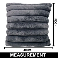 LUXE HOME INTERNATIONAL Luxurious Plush Cushion Covers Set of 2, 16x16 Inch, Soft Faux Fur Decorative Cushion Covers for Sofa, Chair, Bed, and Bedroom - Ideal for Kids, Cozy - 16"x16", Grey