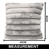LUXE HOME INTERNATIONAL Luxurious Plush Cushion Covers Set of 2, 16x16 Inch, Soft Faux Fur Decorative Cushion Covers for Sofa, Chair, Bed, and Bedroom - Ideal for Kids, Cozy - 16"x16", White