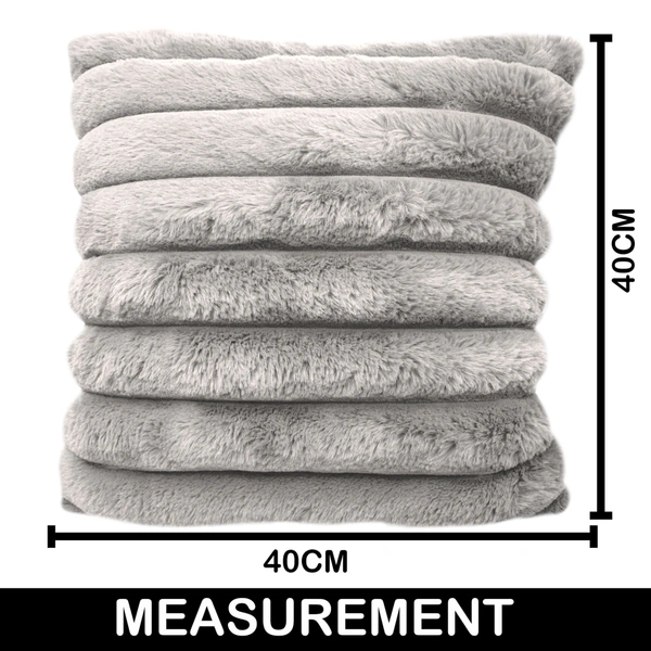 LUXE HOME INTERNATIONAL Luxurious Plush Cushion Covers Set of 2, 16x16 Inch, Soft Faux Fur Decorative Cushion Covers for Sofa, Chair, Bed, and Bedroom - Ideal for Kids, Cozy - 16"x16", White