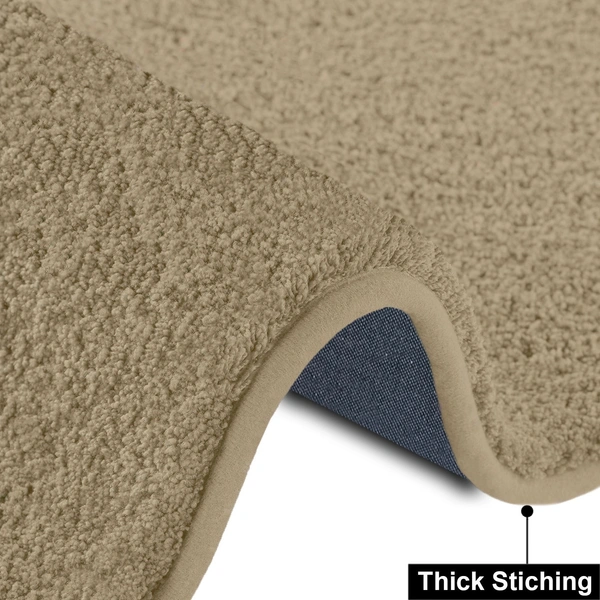 LUXE HOME INTERNATIONAL Ultra Soft Microfiber Area Rug - Non-Slip, Carpet for Living Room, Bedroom, and Home Decor - 4x6 Ft, Beige
