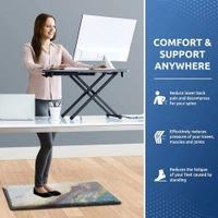 LUXE HOME INTERNATIONAL Anti-Fatigue Kitchen Mat Non-Slip Cushioned Comfort Mat - Geometric Pattern Standing Desk Mat - Waterproof and Easy to Clean for Home and Office - 51x99 cm, Texture
