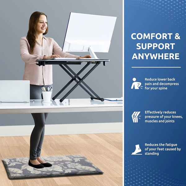 LUXE HOME INTERNATIONAL Anti-Fatigue Kitchen Mat Non-Slip Cushioned Comfort Mat - Geometric Pattern Standing Desk Mat - Waterproof and Easy to Clean for Home and Office - 51x99 cm, Digital
