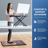LUXE HOME INTERNATIONAL Anti-Fatigue Kitchen Mat Non-Slip Cushioned Comfort Mat - Geometric Pattern Standing Desk Mat - Waterproof and Easy to Clean for Home and Office - 51x99 cm, Lightning