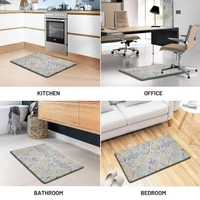 LUXE HOME INTERNATIONAL Anti-Fatigue Kitchen Mat Non-Slip Cushioned Comfort Mat - Geometric Pattern Standing Desk Mat - Waterproof and Easy to Clean for Home and Office - 51x99 cm, Leaf
