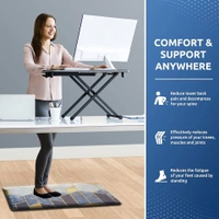 LUXE HOME INTERNATIONAL Anti-Fatigue Kitchen Mat Non-Slip Cushioned Comfort Mat - Geometric Pattern Standing Desk Mat - Waterproof and Easy to Clean for Home and Office - 51x99 cm, Cules