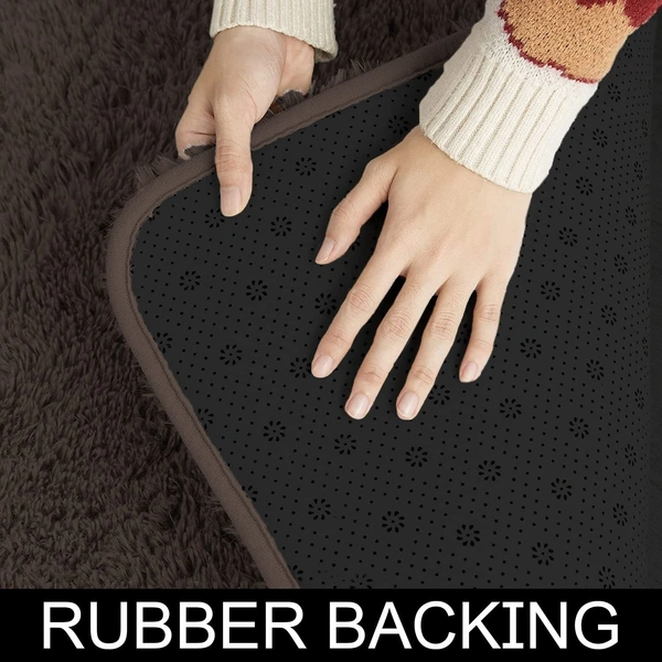 Luxe home International  LuxeHome Carpets Marino Fur 2000 GSM Thick Foot Mat Anti Skid Non Slip Spill Absorbent Washable and Quick Dry Rugs for Home Bedroom (6x9 Ft, Chocolate, Pack of 1)  - 6x9, Chocolate