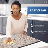 LUXE HOME INTERNATIONAL Anti-Fatigue Kitchen Mat Non-Slip Cushioned Comfort Mat - Geometric Pattern Standing Desk Mat - Waterproof and Easy to Clean for Home and Office - 51x99 cm, Floral