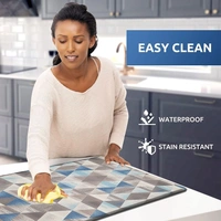 LUXE HOME INTERNATIONAL Anti-Fatigue Kitchen Mat Non-Slip Cushioned Comfort Mat - Geometric Pattern Standing Desk Mat - Waterproof and Easy to Clean for Home and Office - 51x99 cm, Geometrical