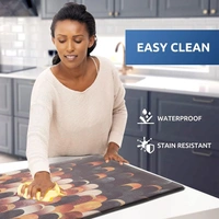 LUXE HOME INTERNATIONAL Anti-Fatigue Kitchen Mat Non-Slip Cushioned Comfort Mat - Geometric Pattern Standing Desk Mat - Waterproof and Easy to Clean for Home and Office - 51x99 cm, Lightning