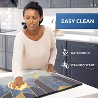 LUXE HOME INTERNATIONAL Anti-Fatigue Kitchen Mat Non-Slip Cushioned Comfort Mat - Geometric Pattern Standing Desk Mat - Waterproof and Easy to Clean for Home and Office - 51x99 cm, Cules