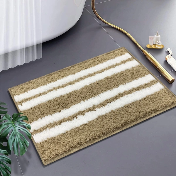 LUXE HOME INTERNATIONAL Florida Bath Mat, Super Soft Microfibre 2000 GSM, Non-Slip, Absorbent - Door Mat for Bathroom, Bedroom, Kitchen, Floor - 38x58 cm, Anti Gold