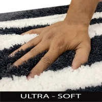 LUXE HOME INTERNATIONAL Florida Bath Mat, Super Soft Microfibre 2000 GSM, Non-Slip, Absorbent - Door Mat for Bathroom, Bedroom, Kitchen, Floor - 38x58 cm, Anthra