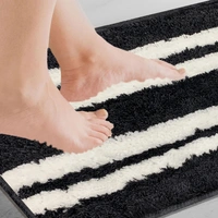 LUXE HOME INTERNATIONAL Florida Bath Mat, Super Soft Microfibre 2000 GSM, Non-Slip, Absorbent - Door Mat for Bathroom, Bedroom, Kitchen, Floor - 38x58 cm, Anthra