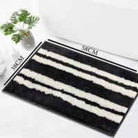 LUXE HOME INTERNATIONAL Florida Bath Mat, Super Soft Microfibre 2000 GSM, Non-Slip, Absorbent - Door Mat for Bathroom, Bedroom, Kitchen, Floor - 38x58 cm, Anthra