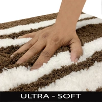 LUXE HOME INTERNATIONAL Florida Bath Mat, Super Soft Microfibre 2000 GSM, Non-Slip, Absorbent - Door Mat for Bathroom, Bedroom, Kitchen, Floor - 38x58 cm, Brown