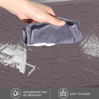LUXE HOME INTERNATIONAL Anti-Fatigue (45x75 cm) Kitchen Mat – Cushioned Support, Stylish and Durable, Easy to Clean, Non-Slip Bottom – Ideal for Kitchen, Desk, Laundry, Garage - 45x75 cm, Brown